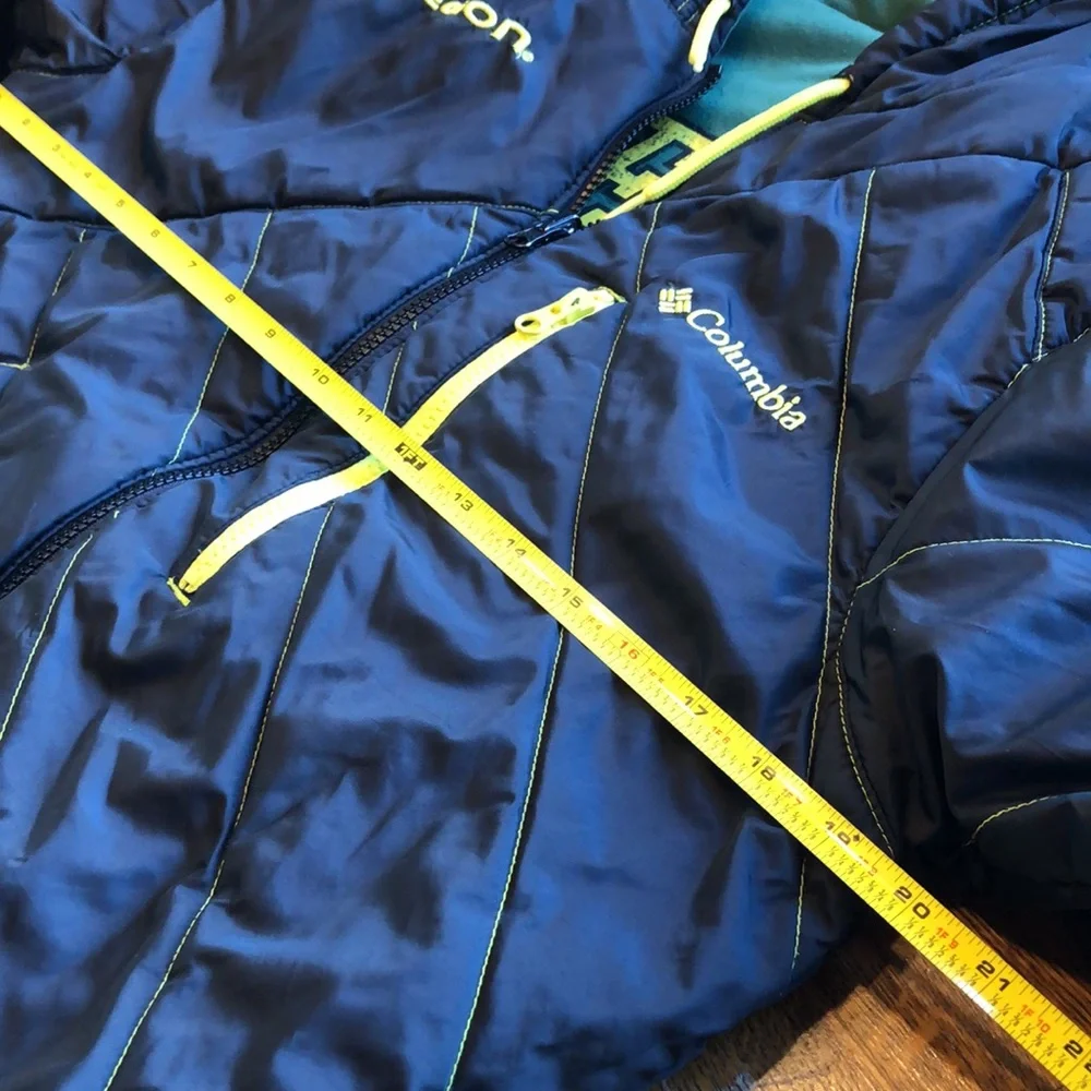 Columbia Green Oregon Hooded Bomber Jacket with Yellow Logo